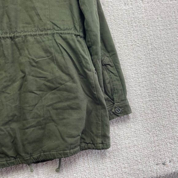 Y2K Vans Button Up Military Green Canvas Utility Jacket Pockets Tech Women S - Picture 11 of 12